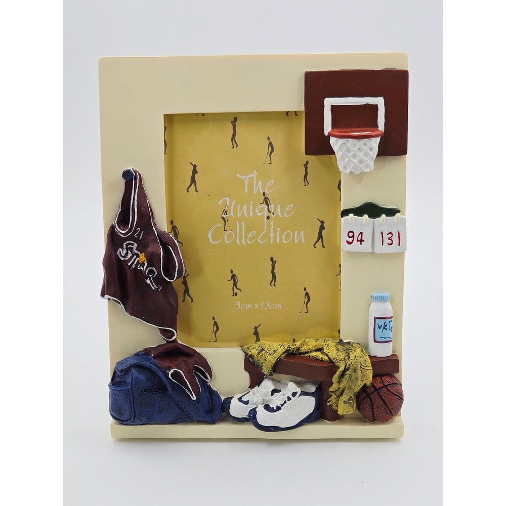 Vintage Basketball Locker Room 3D Photo Frame Resin Sports Decor 3.5x5 12805